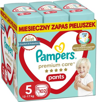 Pampers Premium Care Pieluchomajtki rozmiar 5, 102 szt. 9kg-17kg