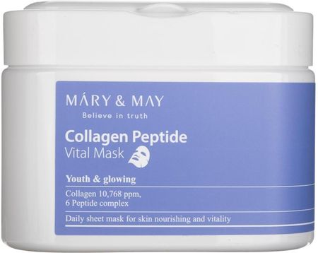 Mary&May Collagen Peptide Vital Mask - Zestaw 30szt. masek o działaniu ujędrniającym i regenerującym