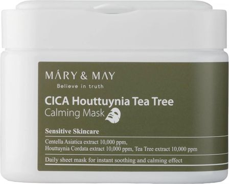 Mary&May CICA Houttuynia Tea Tree Calming Mask - Zestaw 30 szt. kojących masek w płachcie