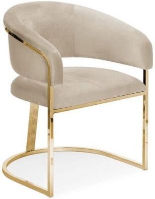 Furfur Furniture Krzesło Welurowe Luksi Złota Podstawa + Kolory 7057