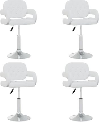 VidaXL Obrotowe Krzesła Stołowe 4 Szt. Białe Sztuczna Skóra 358376