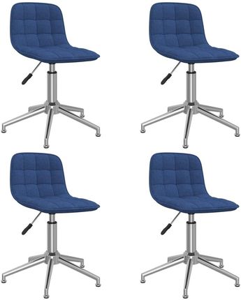 VidaXL Obrotowe Krzesła Stołowe 4 Szt. Niebieskie Obite Tkaniną 347332