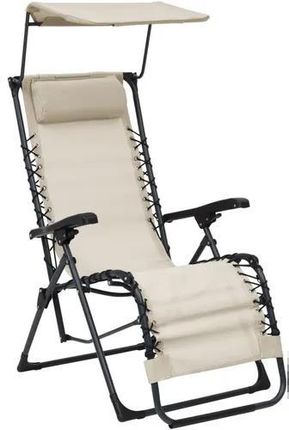 Składane krzesło tarasowe, kremowe, tworzywo textilene