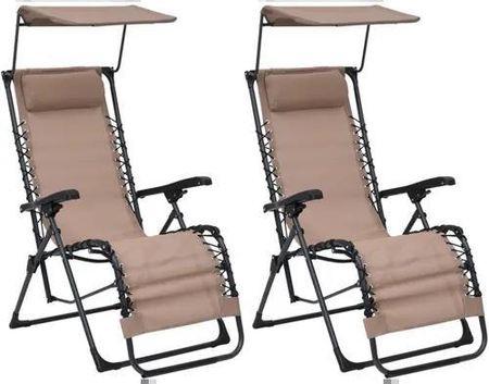Składane krzesła tarasowe, 2 szt., tworzywo textilene, taupe