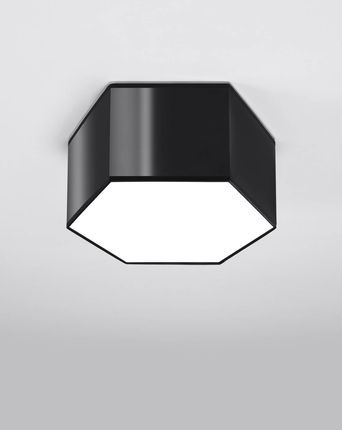 Sollux Lighting Plafon SUNDE 15 czarny lampa na sufit PVC abażur geometryczna nowoczesna E27 LED 