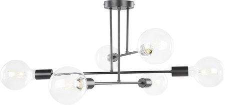 Beliani Lampa sufitowa metalowa czarna 6 świateł bez kloszy Kidane (306636)