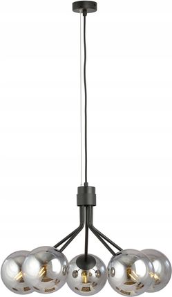 Emibig NOVA 5 BLACK/GRAFIT 1140/5 lampa wisząca design szklane klosze (11405)