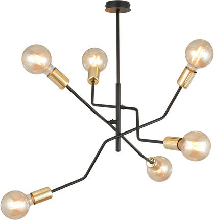 Emibig BOLT 6 BLACK/GOLD 1125/6 nowoczesna lampa sufitowa żyrandol złote elementy (11256)