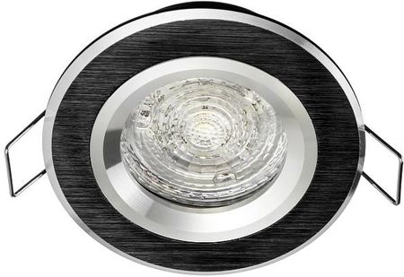 Premium Lux Oprawa sufitowa wpuszczana ogrągła SZMARAGD czarna ze srebrnym ringiem (aluminium szczotkowane) LUX01248  