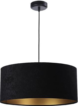 Bps Koncept  - Welurowy abażur Gloria - czarna lampa wisząca do salonu, sypialni (kolekcja - Standard, 1xE27) ręczn (01000960CM)