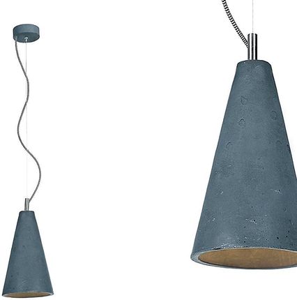 Loftlight  - Betonowa lampa - wisząca nowoczesna industrialna, do salonu kuchni (19cm 1xE27) (Kobe 2) (LLTKBEPE20)