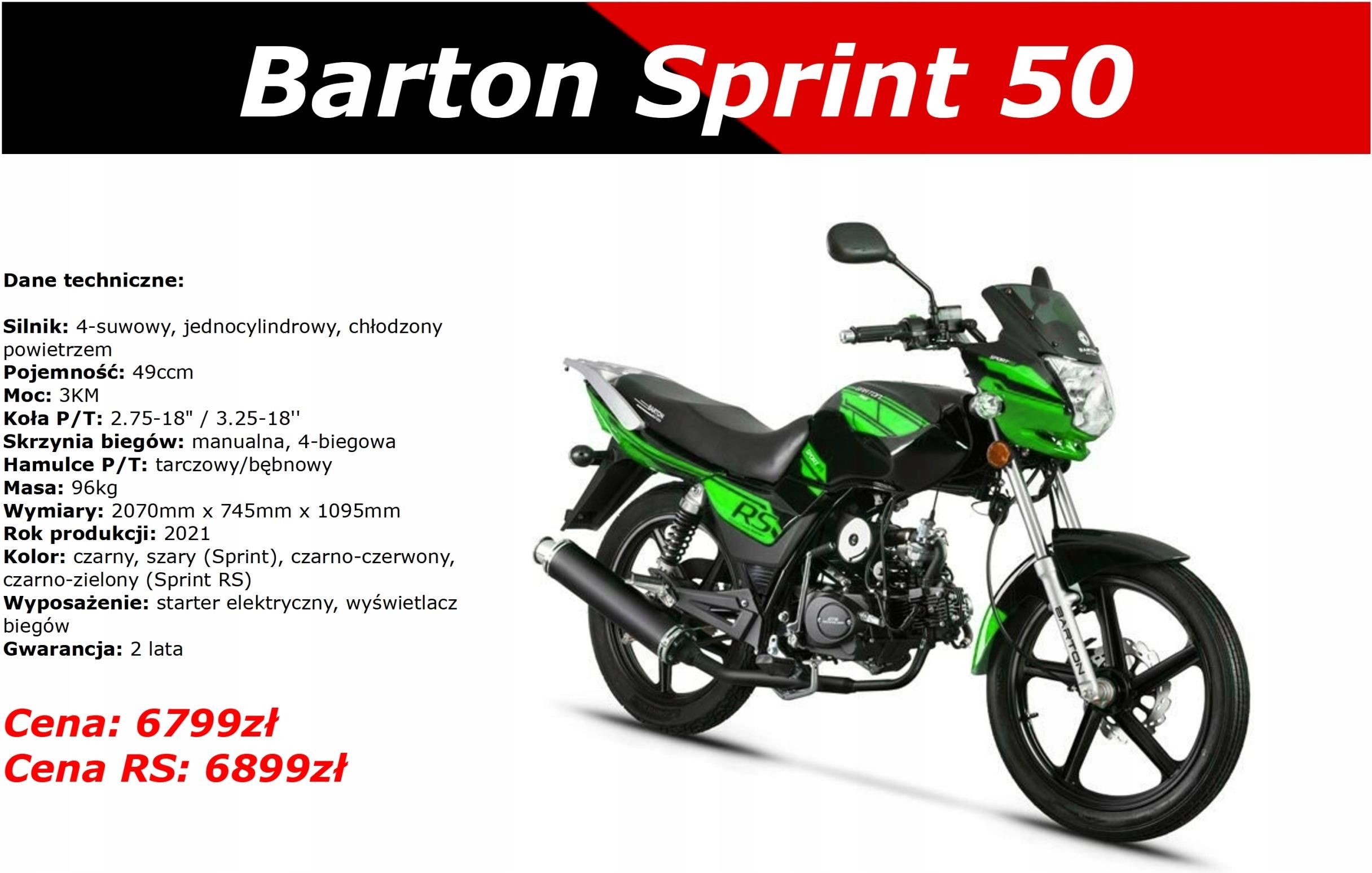 MOTOROWER BARTON SPRINT RS 50 RATY DOSTAWA - zdjęcie 7 MOTOROWER BARTON SPRINT RS 50 RATY DOSTAWA