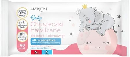 Marion Baby Chusteczki nawilżane dla dzieci i niemowląt Ultra Sensitive 60zt/1op.
