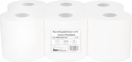 Ręcznik Papierowy W Roli Faneco Premium 6 Szt. 2 Warstwy 120 M Celuloza Biały