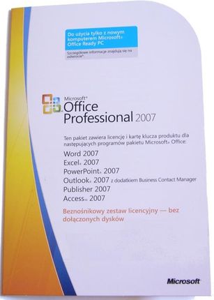 Microsoft MS Office Professional 2007 Win32 Polish 1pk OEM Licencja Dożywotnia 1 stanowisko (269-11621)