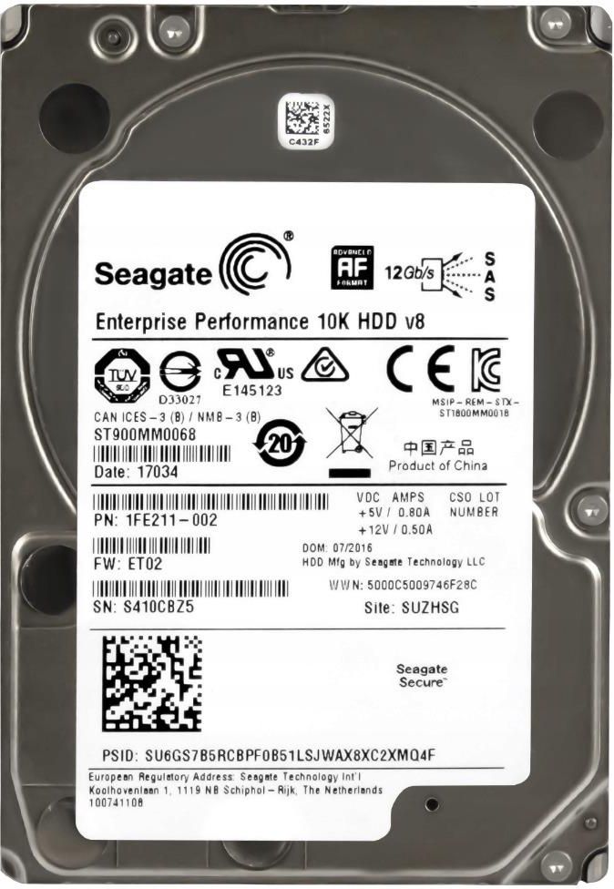 Disque Dur Seagate 900GB 2.5" SAS 12Gb/s 10K - ST900MM0168 - Testé Nettoyé
