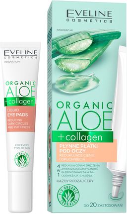 Eveline Cosmetics Organic Aloe Płynne Płatki Pod Oczy Redukujące Cienie 20ml