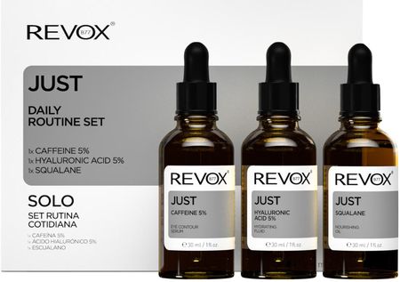 Revox Just Zestaw: Serum Z Kofeiną 5% Do Twarzy 30 ml + Kwasem Hialuronowym Ze Skwalanem