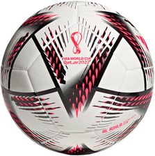 Piłka nożna adidas Al Rihla Club Ball biało-czarno-różowa H57778 - Piłki do piłki nożnej