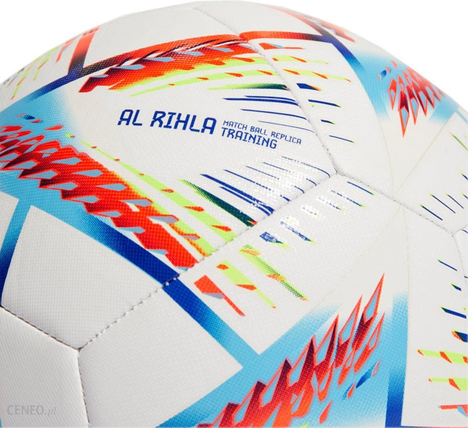 Piłka nożna adidas Al Rihla Training Ball biało-niebiesko-pomarańczowa H57798