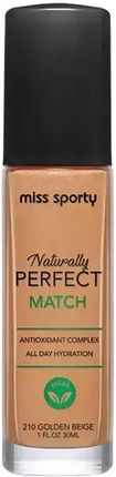 Miss Sporty Naturally Perfect Match Podkład Do Twarzy 210 golden Beige 30 ml