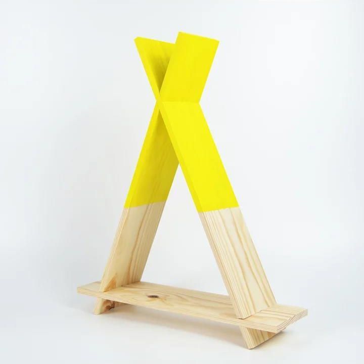 Woody Kid Store Regał Ścienny Triangle W Kolorze Żółto Brązowym 38 X 45