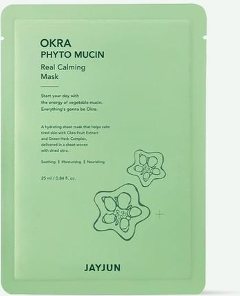 JAYJUN Okra Phyto Mucin Real Soothing Mask 25ml - Nawilżająca i wygładzająca maska w płachcie
