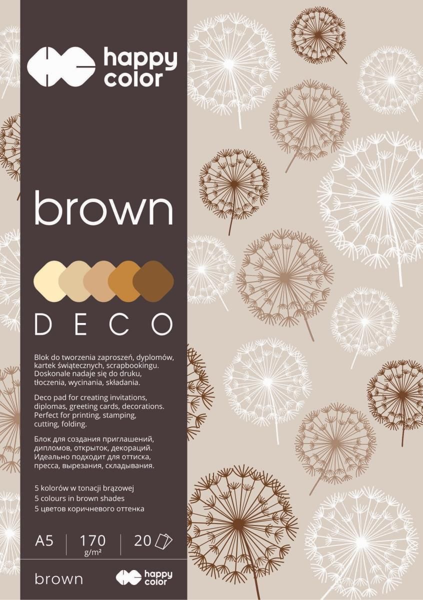 Zdjęcie Happy Color Blok Deco Brown A5/20/170g 5 Kolorów - Suchań