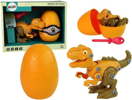 Zestaw Dinozaur Tyranozaur Rex z Jajkiem DIY Śrubokręt Pomarańczowy