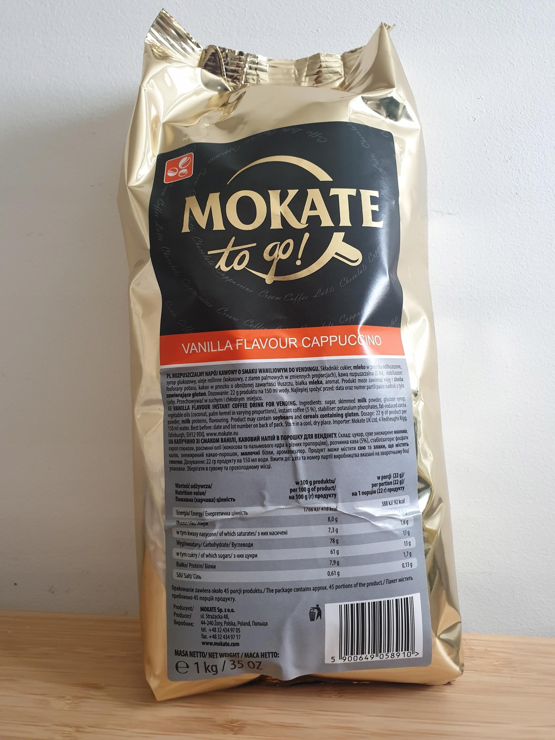 Kawa Mokate Cappuccino Vanilla Vending 1kg - Ceny I Opinie - Ceneo.pl