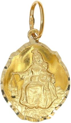 Złoty medalik pr. 585 M.B. Szkaplerzna koniczynka duża błyszcząca ZM110