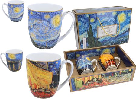 Carmani Komplet dwóch kubków 2x450ml V. van Gogh Taras kawiarni nocą i Gwiaździsta Noc