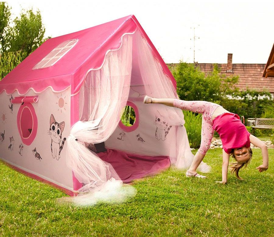 Namiot Dla Dzieci - Domek Do Zabawy W Kotki Z Lampkami LED