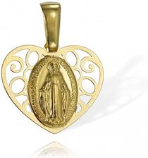 Zdjęcie Norbisrebro Złoty Cudowny Medalik Matki Boskiej Niepokalana w Ażurowym Sercu- Próba 585 (IDRCUDOWNY190322) - Kraków