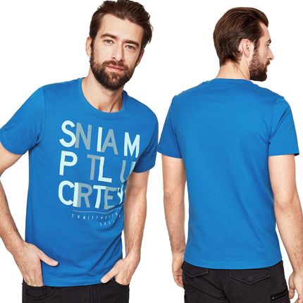 T-shirt męski  s.Oliver niebieski - XL