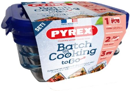 Pyrex Set Pojemników Na Lunch Cook & Go Szkło Przezroczysty 3X0,8L (S2702161)
