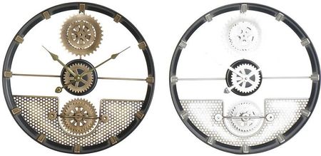 Dkd Home Decor Zegar Ścienny Srebrzysty Złoty Żelazo Koła Zębate 40X5.5X40Cm 2Szt. (S3026681)