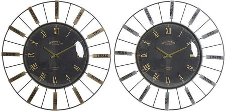Dkd Home Decor Zegar Ścienny Szkło Srebrzysty Złoty Żelazo 2Szt. 70X7X70Cm (S3026683)