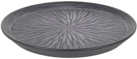 Bigbuy Home Talerz płaski Stoneware Lotus Porcelana Czarny 23X2,5Cm (S2208787)