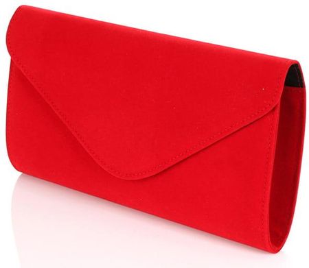 Duża zamszowa czerwona kopertówka W25z