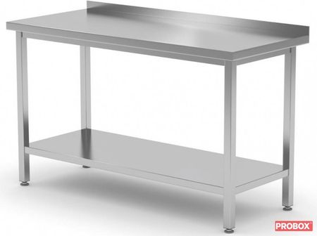 Stół nierdzewny przyścienny z półką, spawany 2000x600x850 mm - Polgast