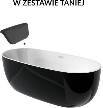 Deante Alpinia 150x72cm czarno-biała + zagłówek KDUB15W+KZGN28W