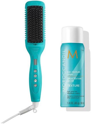 Moroccanoil Smooth Style And Dry Texture Spray | Zestaw Do Włosów: Ceramiczna Szczotka Wygładzająca + Suchy Teksturyzujący 60Ml