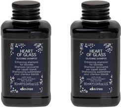 Davines Heart Of Glass Zestaw Do Włosów: Wygładzający I Wzmacniający Szampon Włosów Blond 2X90 ml