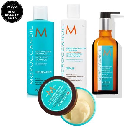 Moroccanoil Intense Hydrating And Oil Treatment Light | Zestaw Nawilżający Do Włosów: Szampon 250Ml + Odżywka Maska Naturalny Olejek A