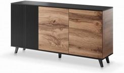 Zdjęcie Halmar RANDOM KM-1 komoda dąb wotan/czarny - Ryki