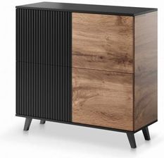 Zdjęcie Halmar RANDOM KM-2 komoda dąb wotan/czarny - Korsze