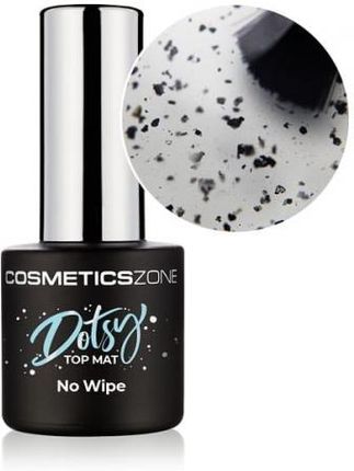 Cosmetics Zone Top hybrydowy matowy z czarnymi drobinkami Dotsy Top Mat No Wipe - 7ml