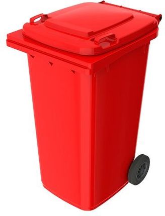 Pojemnik do segregacji odpadów na kółkach pojemność 120 l (kolor czerwony)