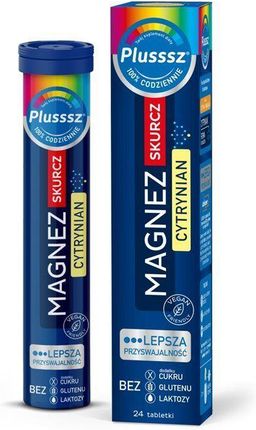 Plusssz Magnez Skurcz Cytrynian 24 tabletki musujące